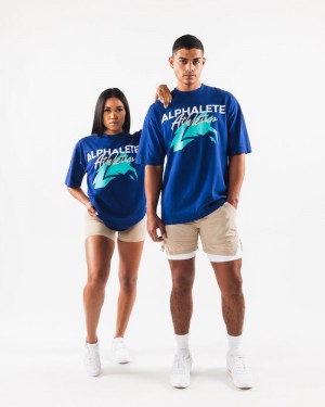 Alphalete AA Beach Donna Camicie Blu Reale Blu | 72CEVUYJN