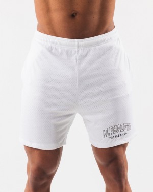 Alphalete AA Mesh 6” Uomo Pantaloncini Bianche | 69KWFADYQ