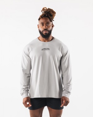 Alphalete AA Paisley Print LS Uomo Camicie Grigie | 92DNPZQIH