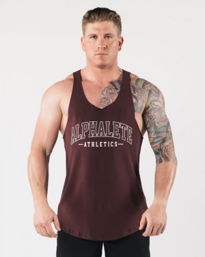 Alphalete AA Raw Cut Uomo Canotta Bordeaux | 13JTACSPI