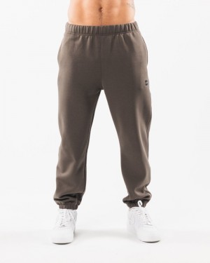 Alphalete Academy Relaxed Uomo Pantaloni Jogger Grigie Marroni | 72QOSLUPR
