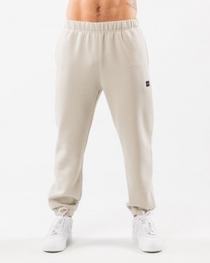 Alphalete Academy Relaxed Uomo Pantaloni Jogger Beige | 67NJVOHAQ