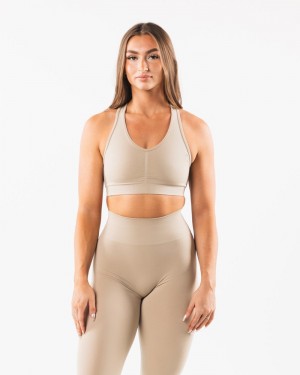 Alphalete Amplify Donna Reggiseni Beige | 97FCHEOIL