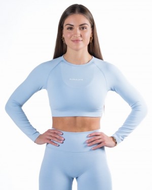Alphalete Amplify LS Crop Donna Magliette Blu | 18HPLQTDE