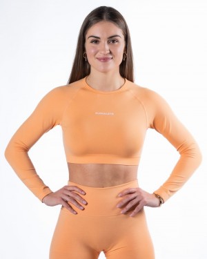 Alphalete Amplify LS Crop Donna Magliette Corallo | 82WQPCOMN