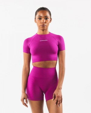 Alphalete Amplify SS Crop Donna Camicie Rosa | 32DUIYRBT