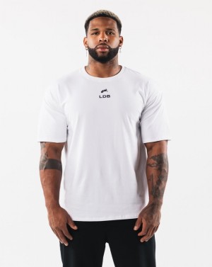 Alphalete Brushed Crest Uomo Camicie Bianche | 40WQDPJCV