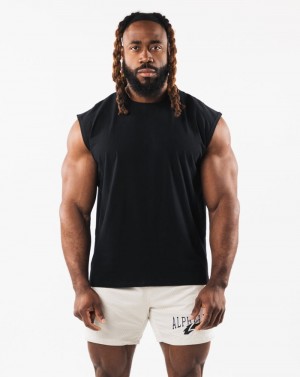 Alphalete Brushed Wolf Head Muscle Uomo Canotta Nere | 86JCDHAYP