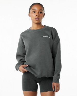 Alphalete Classiche Crew Donna Magliette Grigie | 51WTDUQMX