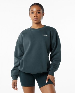 Alphalete Classiche Crew Donna Magliette Grigie | 92EKLYMQO