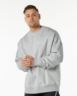 Alphalete Classiche Crew Uomo Felpa Grigie | 03ILOBHGX