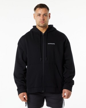 Alphalete Classiche Full-Zip Uomo Giacche Nere | 93CVFMNLZ