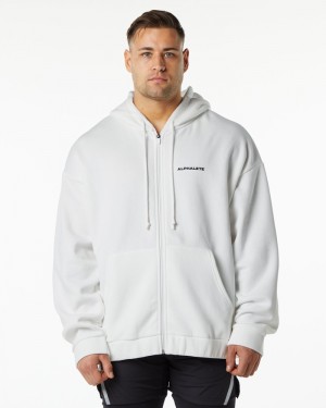 Alphalete Classiche Full-Zip Uomo Giacche Bianche | 08CVDYMEU