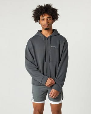 Alphalete Classiche Full-Zip Uomo Giacche Grigie | 56UESVHQT