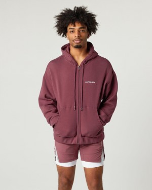 Alphalete Classiche Full-Zip Uomo Giacche Bordeaux | 25CZLMFBG