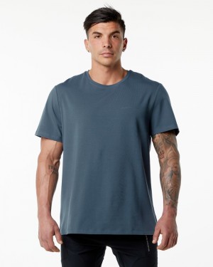 Alphalete Classiche Uomo Camicie Blu | 58RGWKMAU