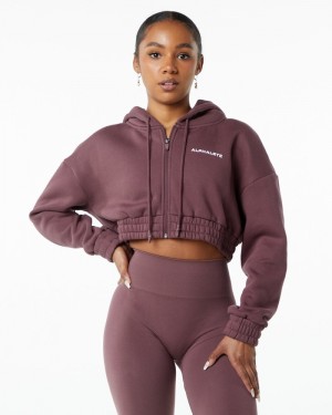 Alphalete Classicital Full-Zip Crop Donna Giacche Viola | 68NGUMXHD
