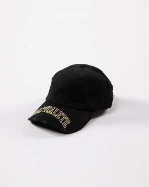 Alphalete Collegiate Vintage Uomo Cappellini Nere Gialle | 46MHSYJKR