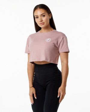 Alphalete Dynasty Crop Donna Camicie Viola | 65UDMBLCH