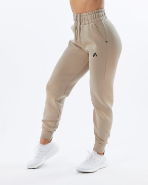Alphalete ELMTS Cuffed Donna Pantaloni Jogger Marroni | 32NVFSWUO