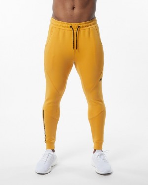 Alphalete ELMTS Cuffed Uomo Pantaloni Jogger Gialle | 12MXEYGOQ