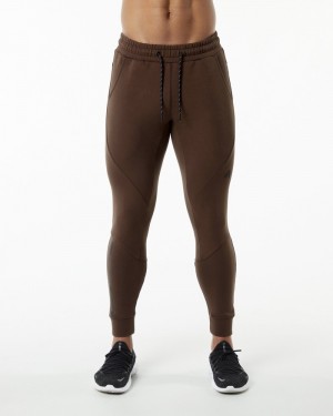 Alphalete ELMTS Cuffed Uomo Pantaloni Jogger Marroni | 46QZYGEJA
