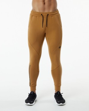 Alphalete ELMTS Cuffed Uomo Pantaloni Jogger Khaki | 78GRFEMLU