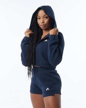 Alphalete ELMTS Full-Zip Crop Donna Giacche Blu Marino | 29LJNVPKT
