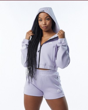 Alphalete ELMTS Full-Zip Crop Donna Giacche Viola | 15WJBOQUE