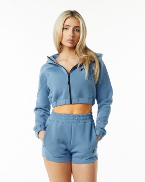 Alphalete ELMTS Full-Zip Crop Donna Giacche Blu | 42HCSBENM