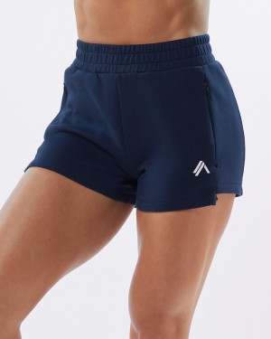 Alphalete ELMTS Ginnastica 3.5" Donna Pantaloncini Blu Marino | 92EJYGNUL
