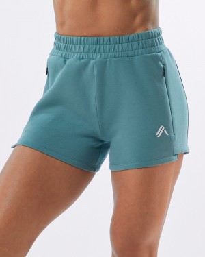 Alphalete ELMTS Ginnastica 3.5" Donna Pantaloncini Verde Acqua | 76SKQHFPN