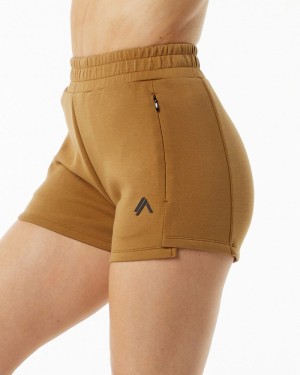 Alphalete ELMTS Ginnastica 3.5" Donna Pantaloncini Marroni | 17YLAUZXQ