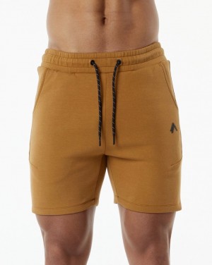 Alphalete ELMTS Ginnastica 6" Uomo Pantaloncini Khaki | 46TCUZPRM