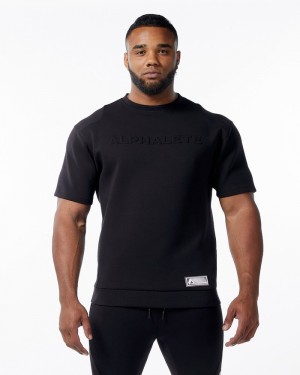 Alphalete ELMTS Half Sleeve Pullover Uomo Felpa Nere | 48EJCIXBP