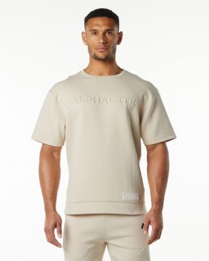 Alphalete ELMTS Half Sleeve Pullover Uomo Felpa Gialle Chiaro | 93ENQAYMV
