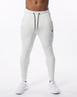 Alphalete ELMTS Zip Uomo Pantaloni Jogger Crema | 01MDSJUBO