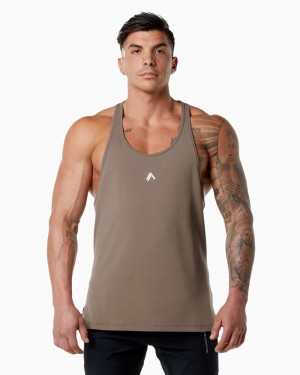 Alphalete Emblem Stringer Uomo Canotta Beige | 95LFCARSO