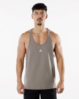 Alphalete Emblem Stringer Uomo Canotta Grigie | 78JVRPFKA