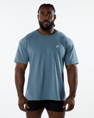 Alphalete Emblem Uomo Camicie Blu | 13FIJZYCN