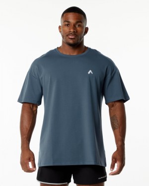Alphalete Emblem Uomo Camicie Blu | 64GOHZQXD