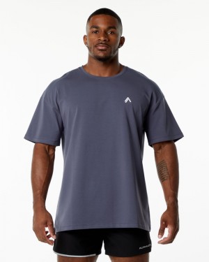 Alphalete Emblem Uomo Camicie Viola | 93QEIRZMC