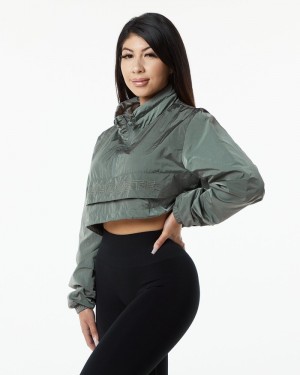 Alphalete Endure Crop Donna Giacche Grigie | 65AZPNGIC
