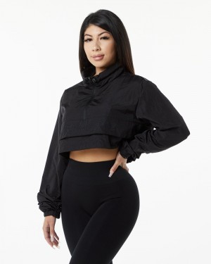 Alphalete Endure Crop Donna Giacche Nere | 25ORLNPFG