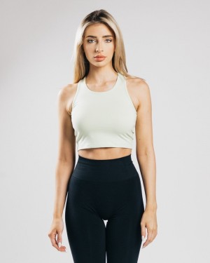 Alphalete Essential Crop Donna Canotta Bianche | 97THUKANR