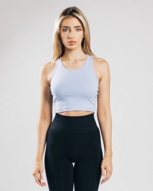 Alphalete Essential Crop Donna Canotta Blu | 70SDZVBEK