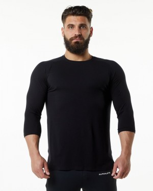 Alphalete Evo 3/4 Sleeve Uomo Camicie Nere | 80WTDCMHL