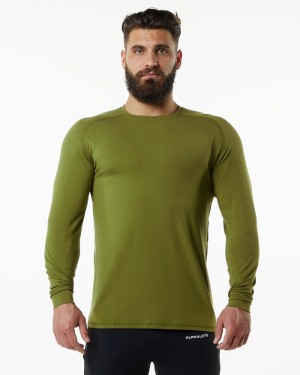 Alphalete Evo Epaulette Uomo Camicie Verdi | 90TLKPWBI