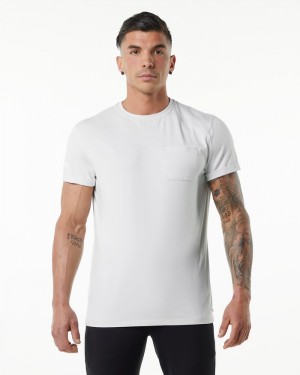 Alphalete Evo Pocket Uomo Camicie Bianche | 49BYLIXRN