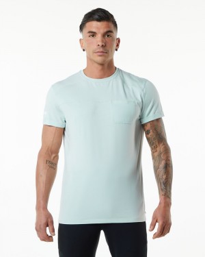 Alphalete Evo Pocket Uomo Camicie Blu | 28CTDNFVI
